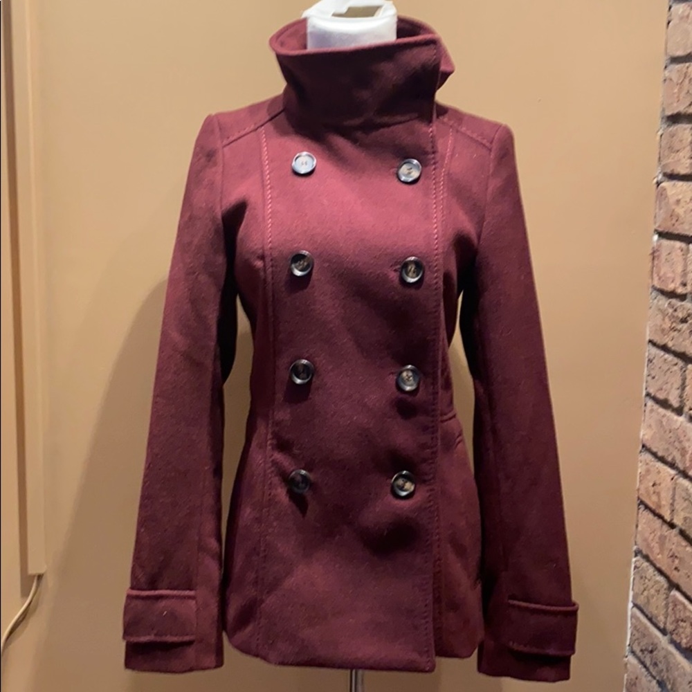 H&M Maroon Ladies Peacoat